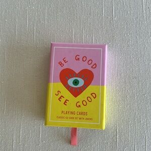 Anthropologie Pink and Yellow Playing Cards